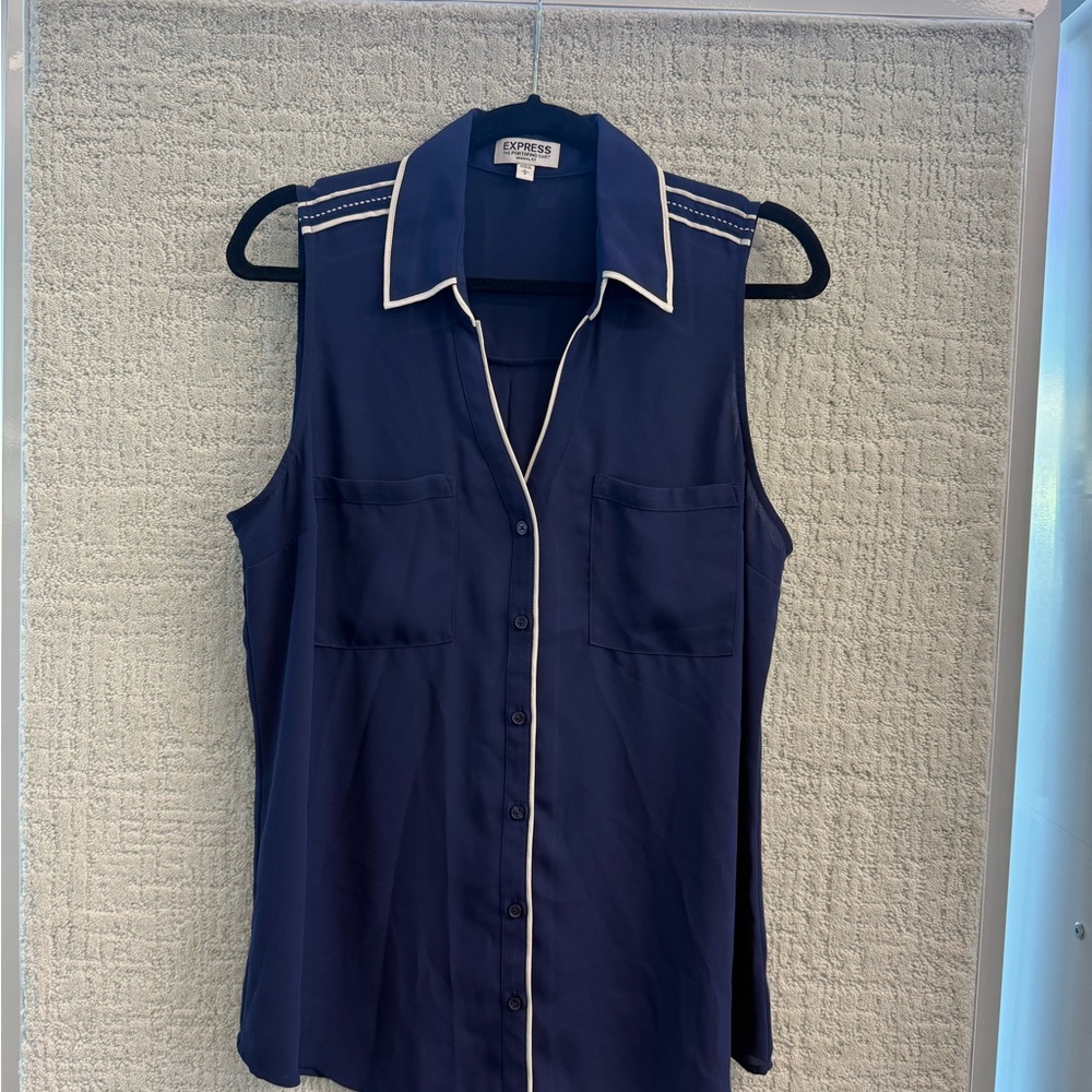 Express Women's Navy Button Down Shirt